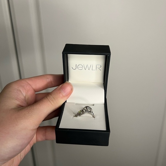 Sunflower Toi Et Moi Diamond Peridot 14k White Gold Ring 5 - Picture 4 of 13